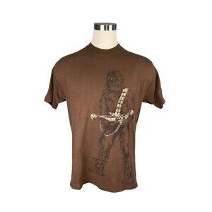 Star Wars Brown Chewbacca Graphic T-Shirt Lucasfilm Ltd Large 100% Cotton Made I